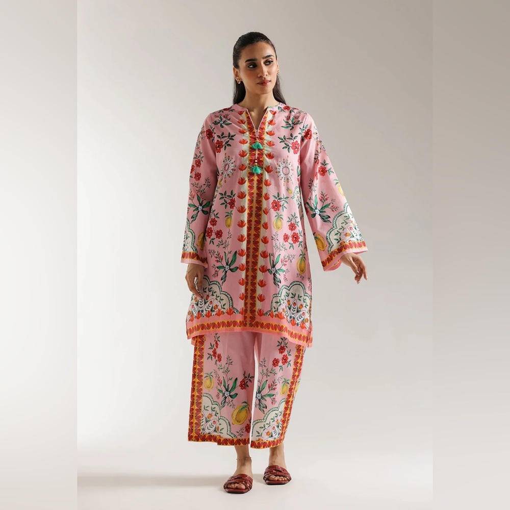 ETHNC PAKISTANI DESIGNER PRINTED SUIT - Picture 2 of 8